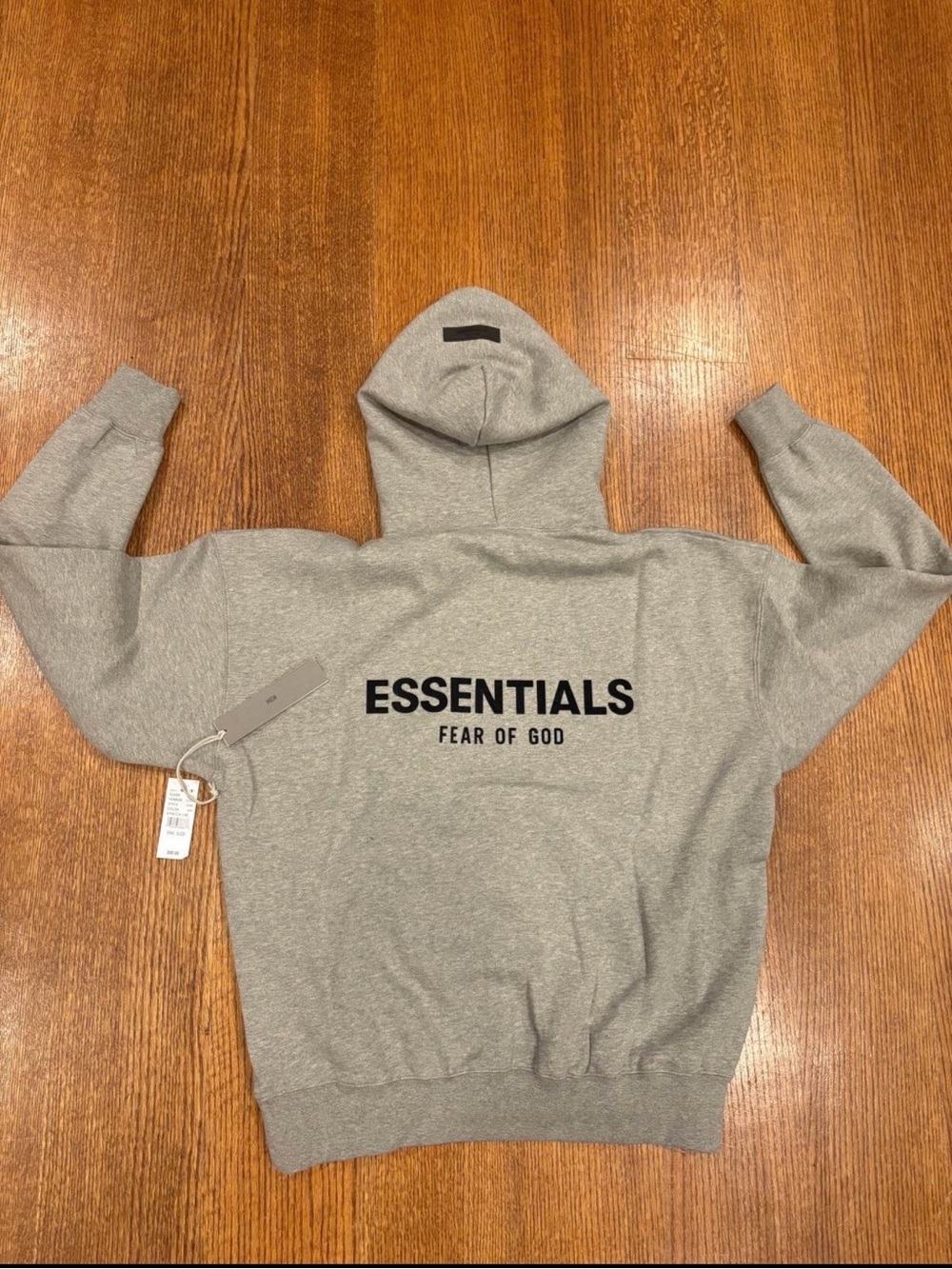 Fear of God ESSENTIALS Gray Hoodie with Black Logo